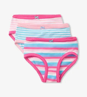 Stripes Girls Brief Underwear 3 Pack -Hatley