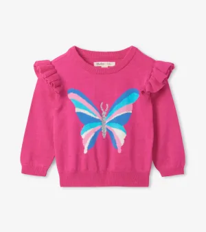 Stripy Butterfly Baby Ruffle Sleeve Sweater | Hatley