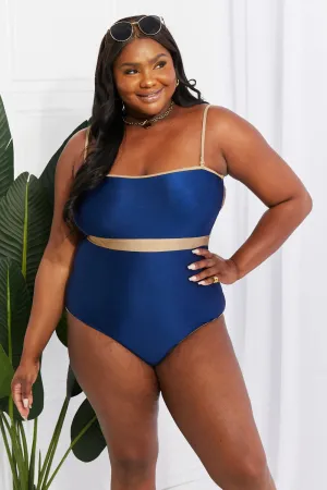 Swim Wave Break Contrast Trim One-Piece Anna Kay Co