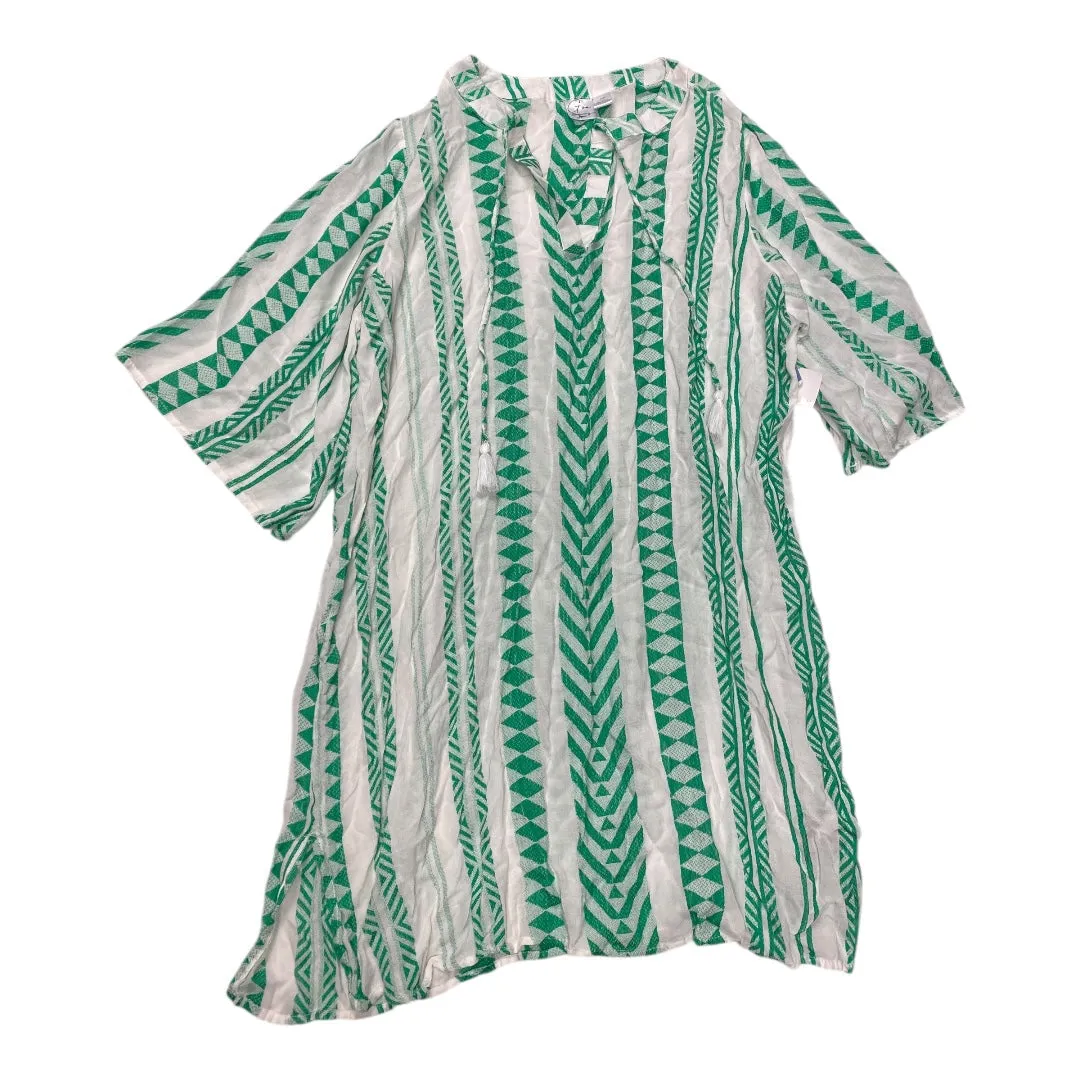 Swimwear Cover-Up By Japna In Green & White, Size:Xl