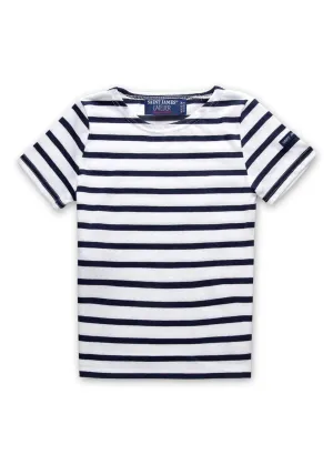 T-shirt marinire enfant Levant - en coton lger (NEIGE/MARINE)