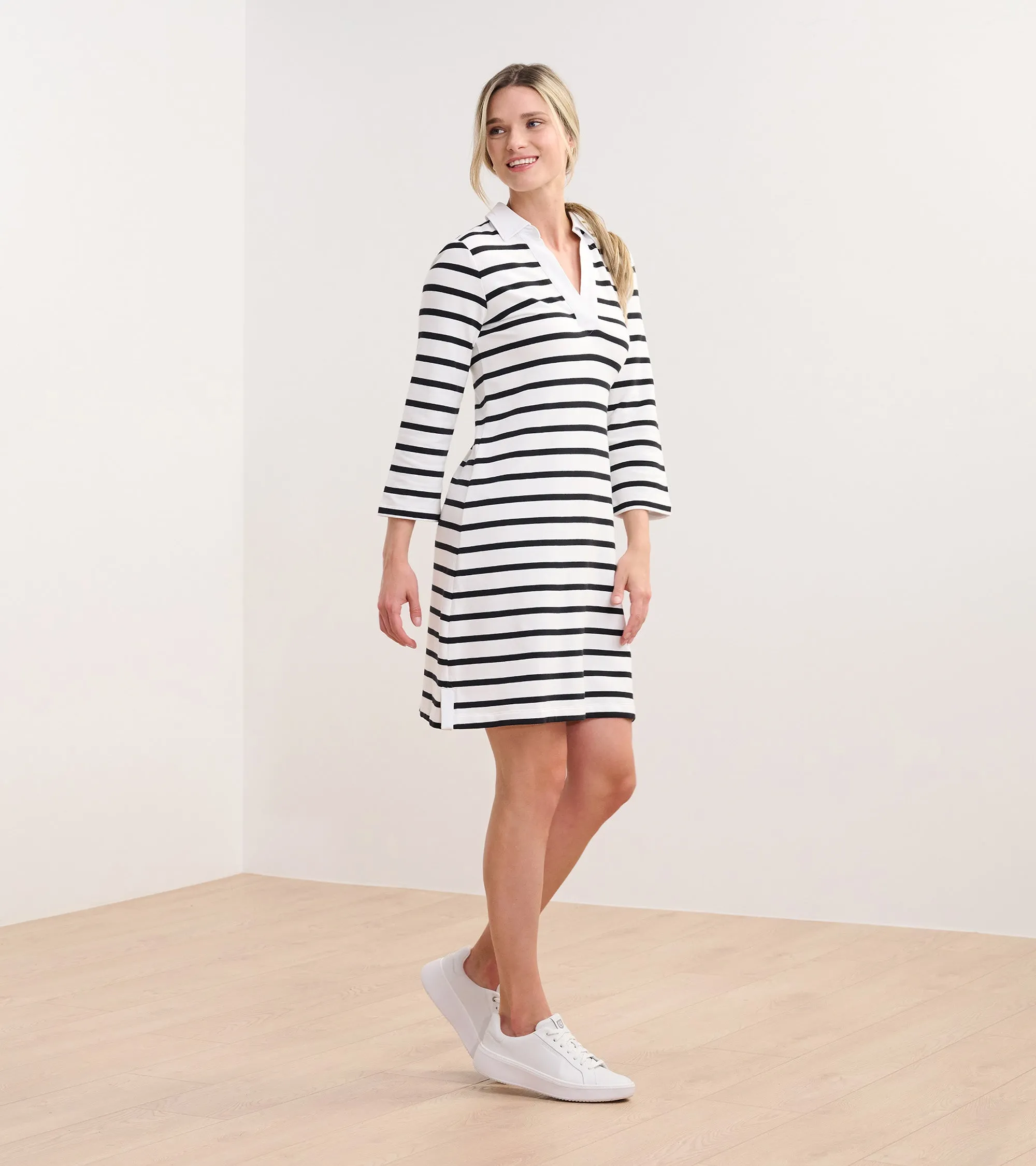 Taylor Dress - Black and White Stripes -Hatley