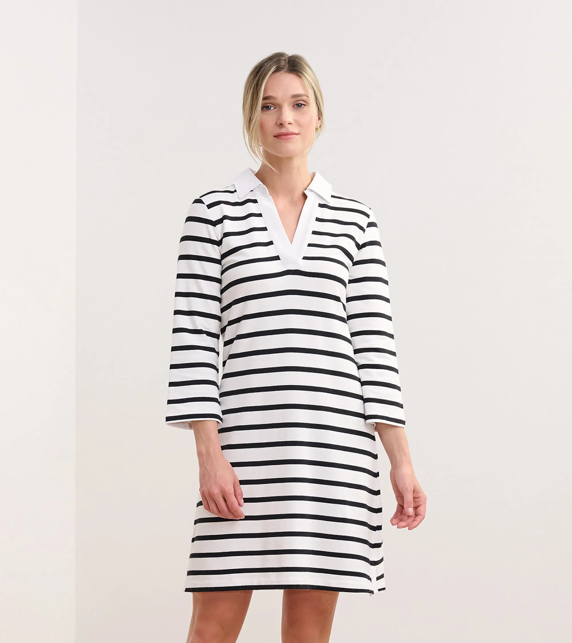 Taylor Dress - Black and White Stripes -Hatley