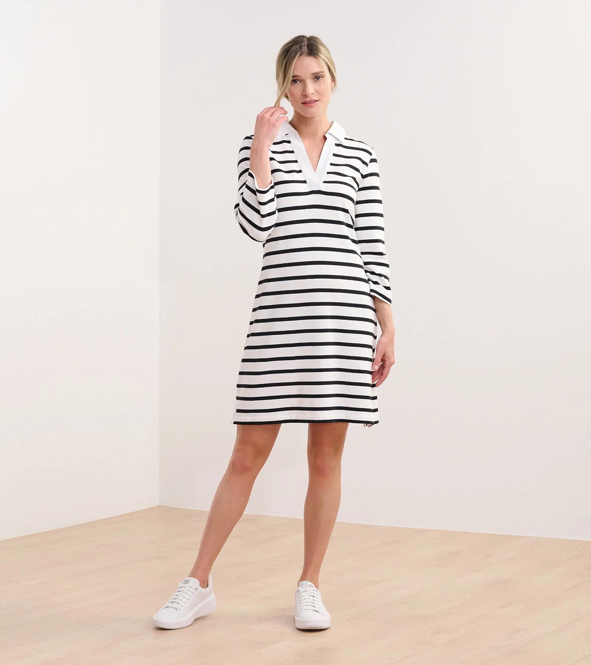 Taylor Dress - Black and White Stripes -Hatley