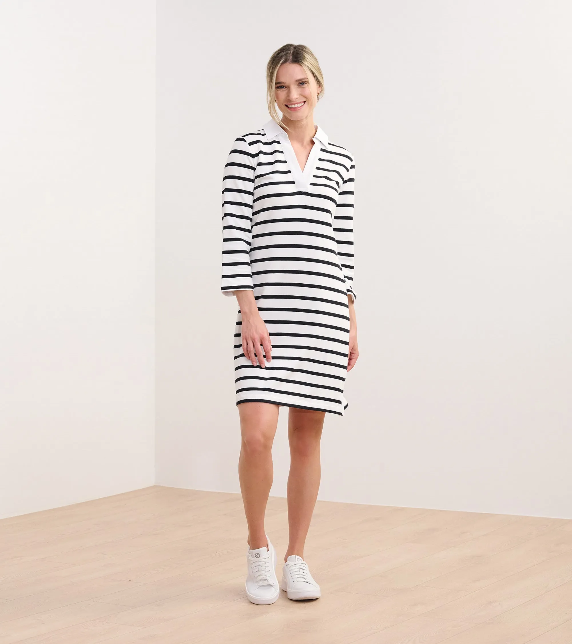 Taylor Dress - Black and White Stripes -Hatley