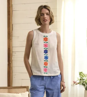 Tessa Tank Top - Embroidered Flowers -Hatley