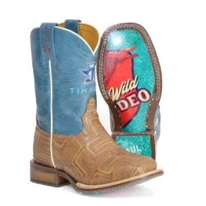 Tin Haul Boy's Bull Rider Square Toe Boot