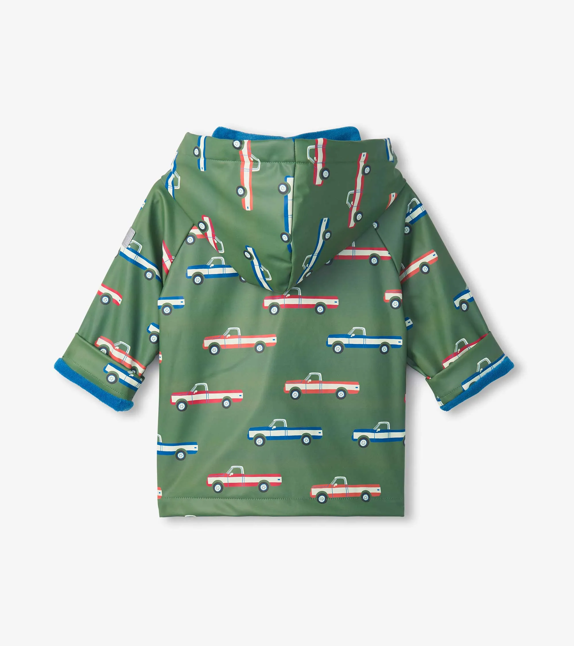 Toddler Boys Big Trucks Button-Up Rain Jacket -Hatley