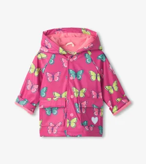 Toddler Girls Bold Butterflies Button-Up Rain Jacket -Hatley