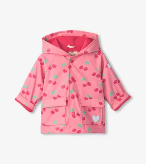 Toddler Girls Cherries Button-Up Rain Jacket -Hatley