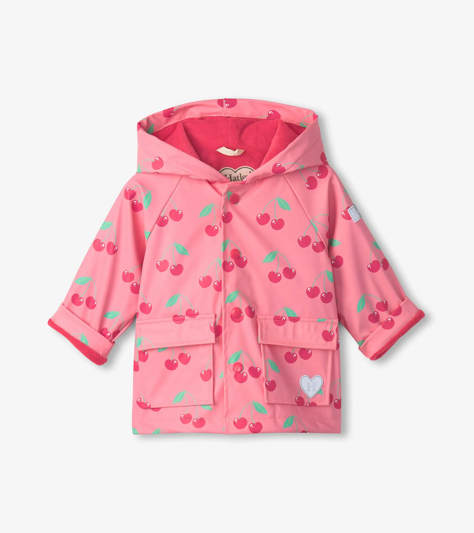 Toddler Girls Cherries Button-Up Rain Jacket -Hatley
