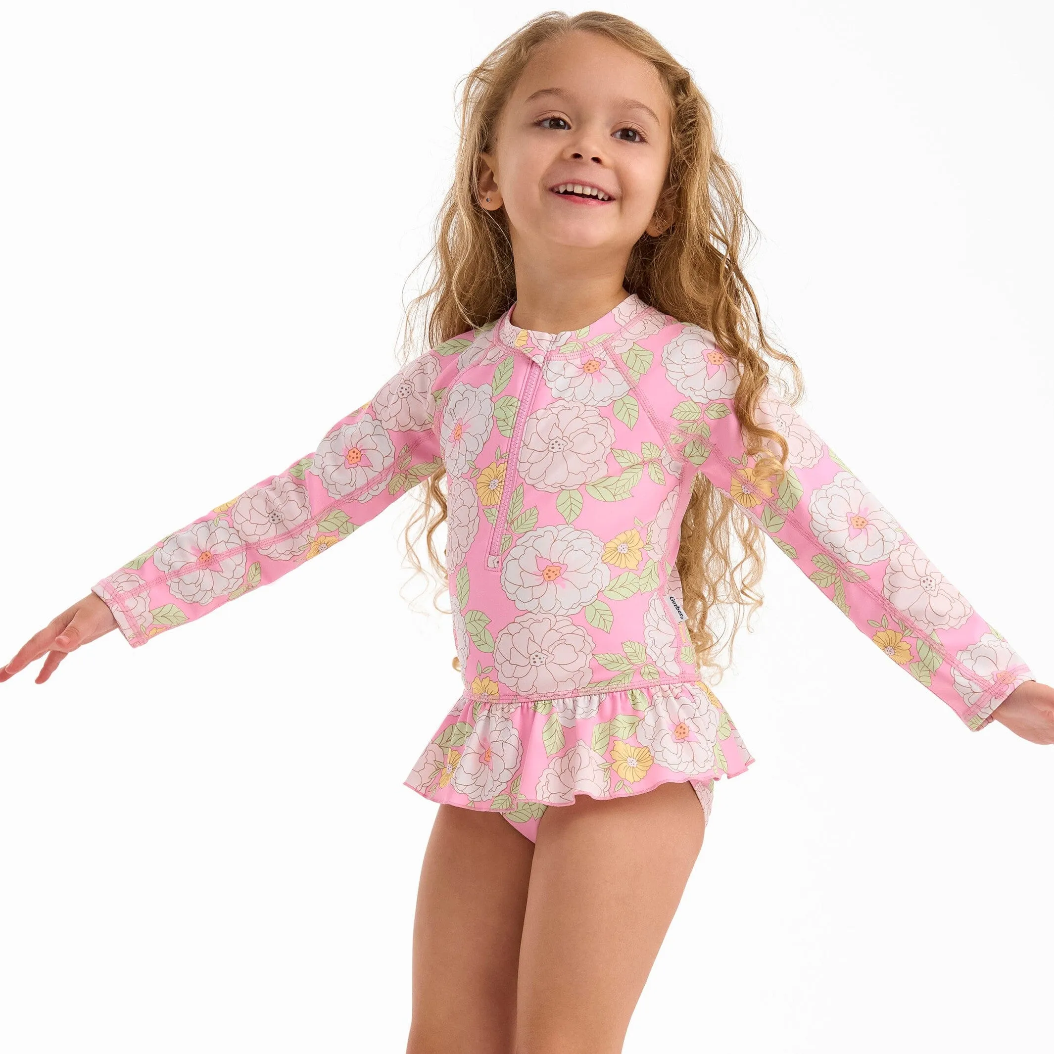 Toddler Girls UPF 50  Peonies Rash Guard Gerber Childrenswea