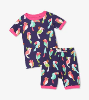 Tropical Birds Organic Cotton Short Girls Pajama Set| Hatley