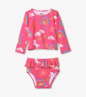 Unicorns & Rainbows Baby Rashguard Set | Hatley