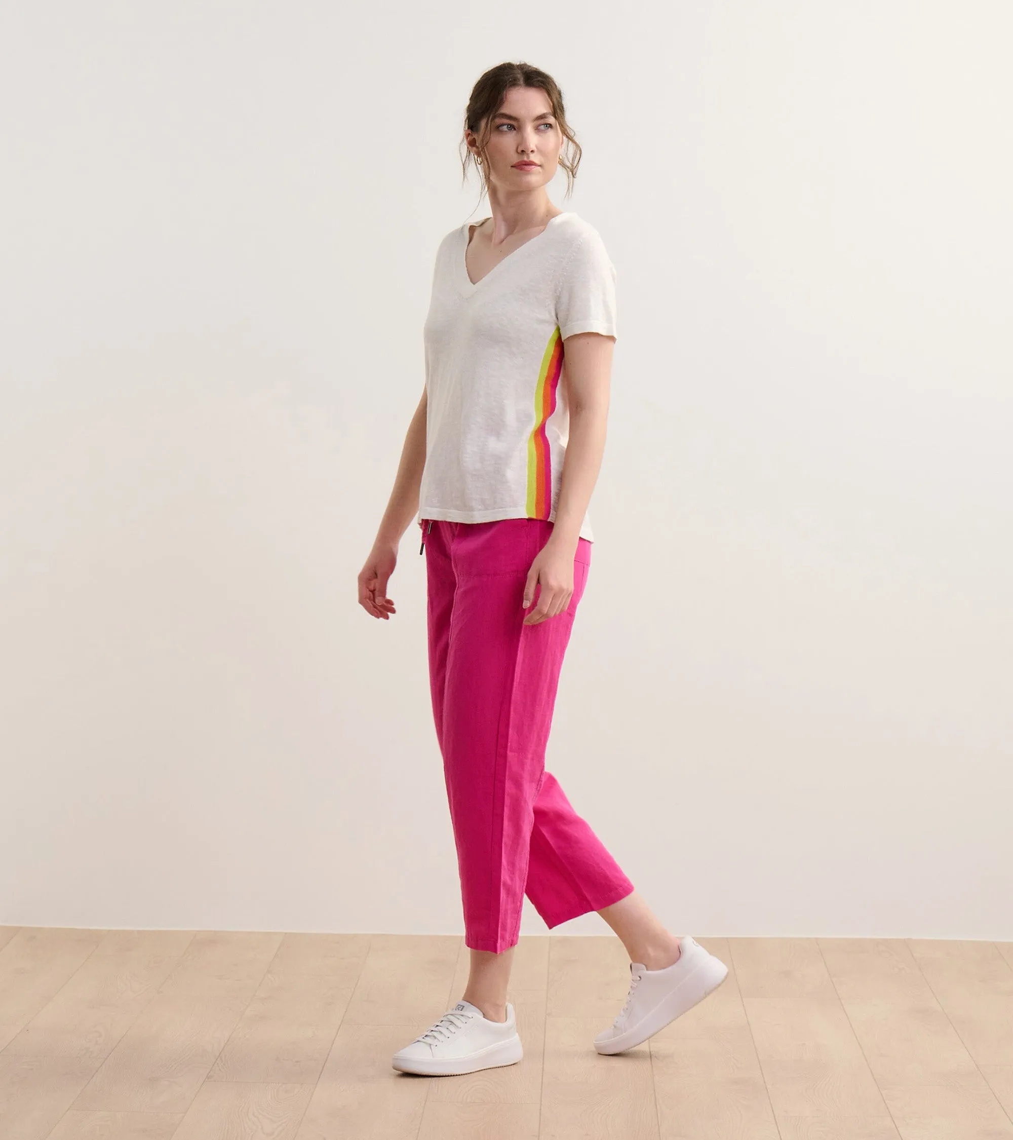 V-Neck Knit Tee - White -Hatley