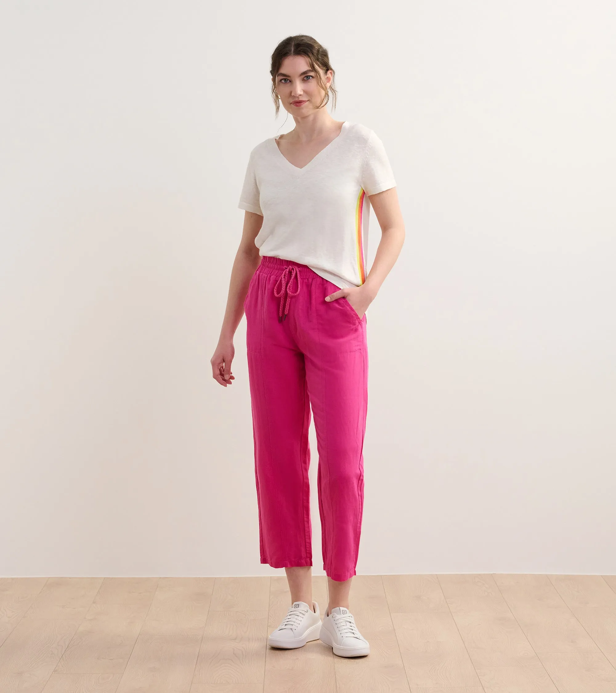 V-Neck Knit Tee - White -Hatley