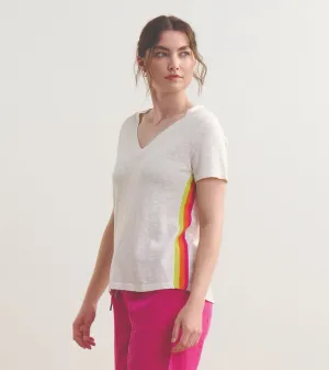 V-Neck Knit Tee - White -Hatley