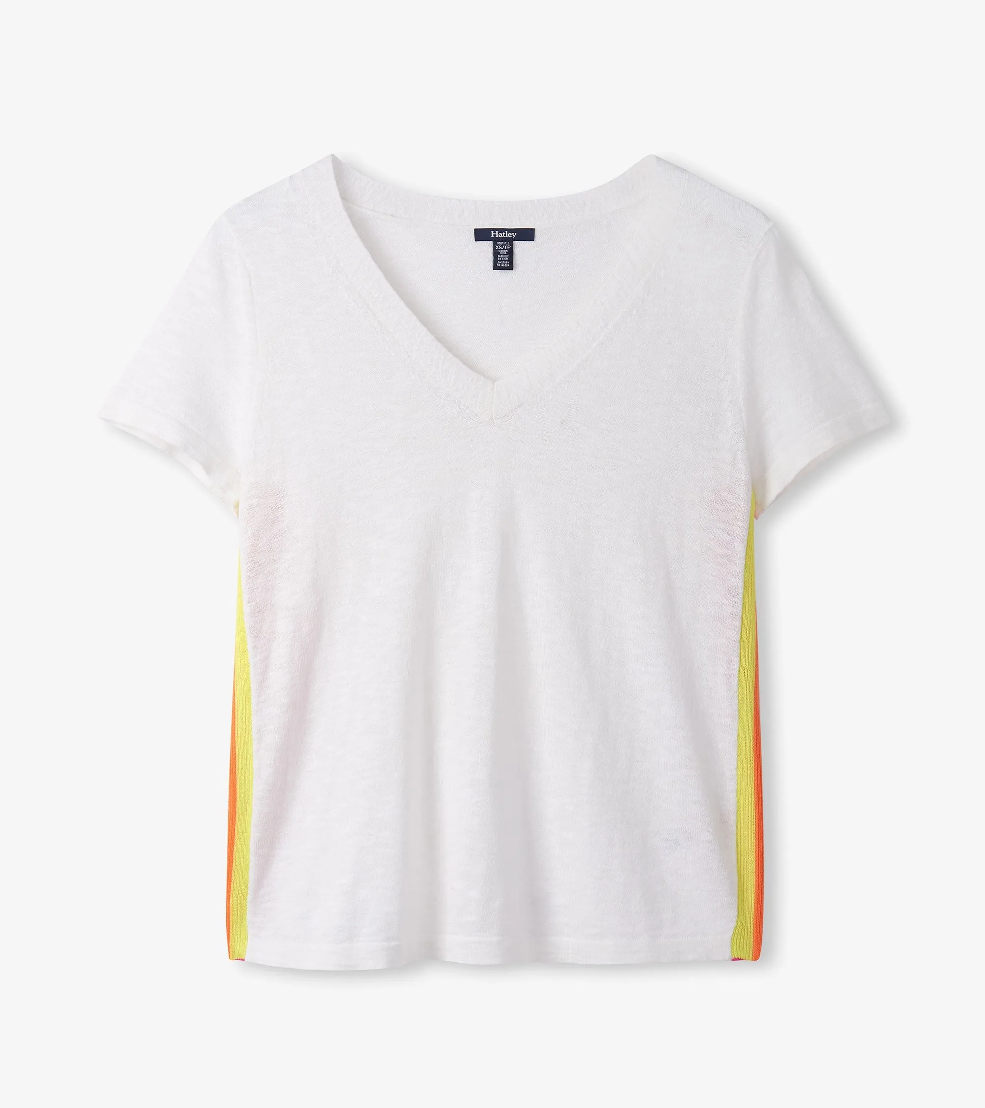 V-Neck Knit Tee - White -Hatley