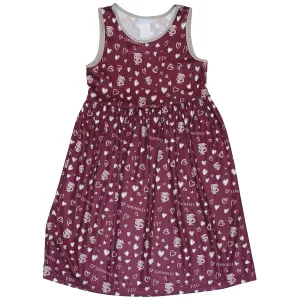 Vive La Fete Girl's Interlocking FS Heart Design Tank Dress - Garnet