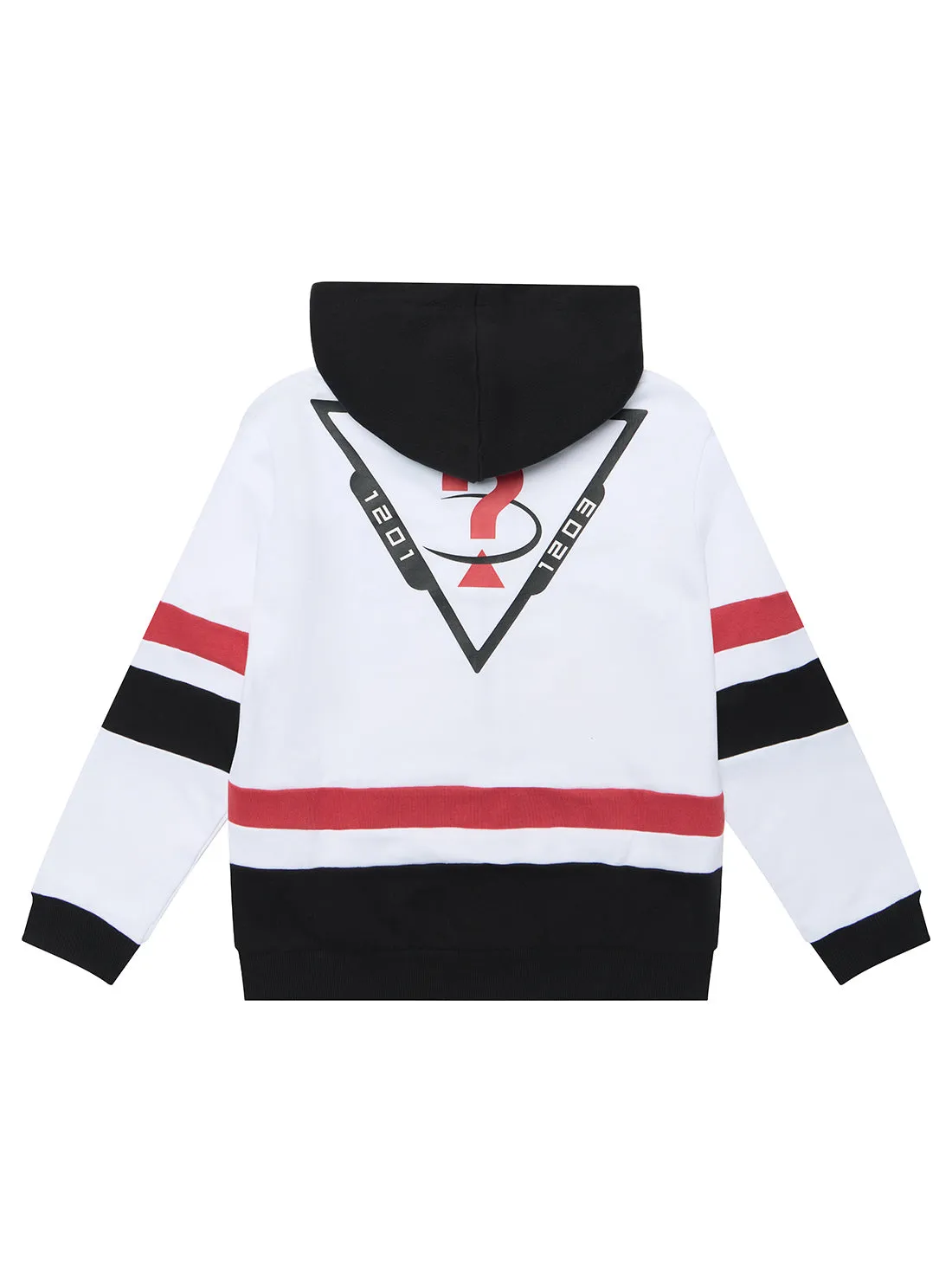 White and Black Hooded Jacket (716) Guess
