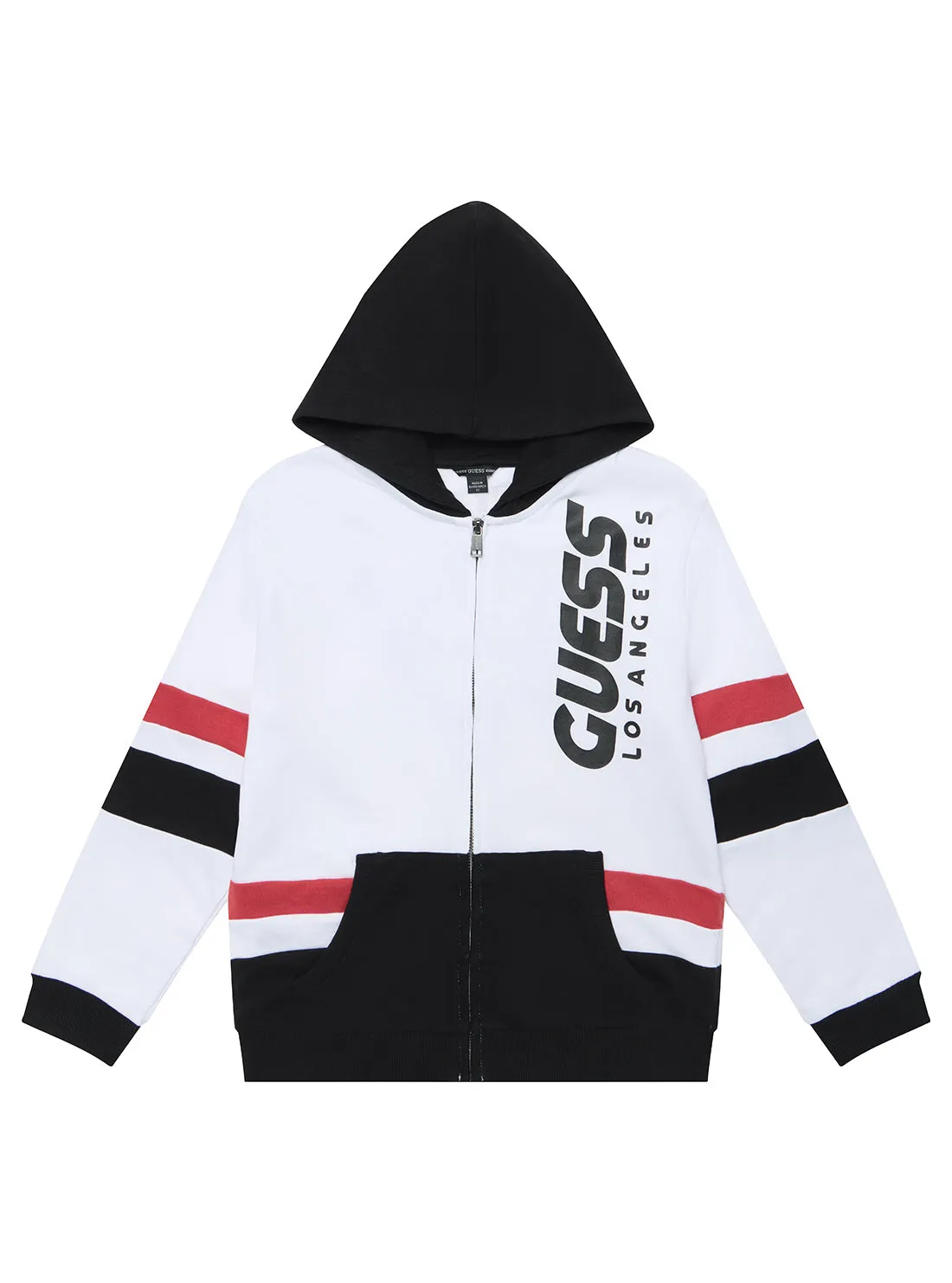 White and Black Hooded Jacket (716) Guess