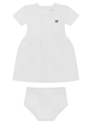 White Bonded Knit Dress and Pantie Set Guess