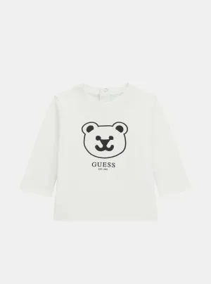 White Long Sleeve T-Shirt (0-12M) Guess