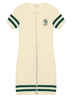 White Short Sleeve Knit Sweater Dress (716) Guess