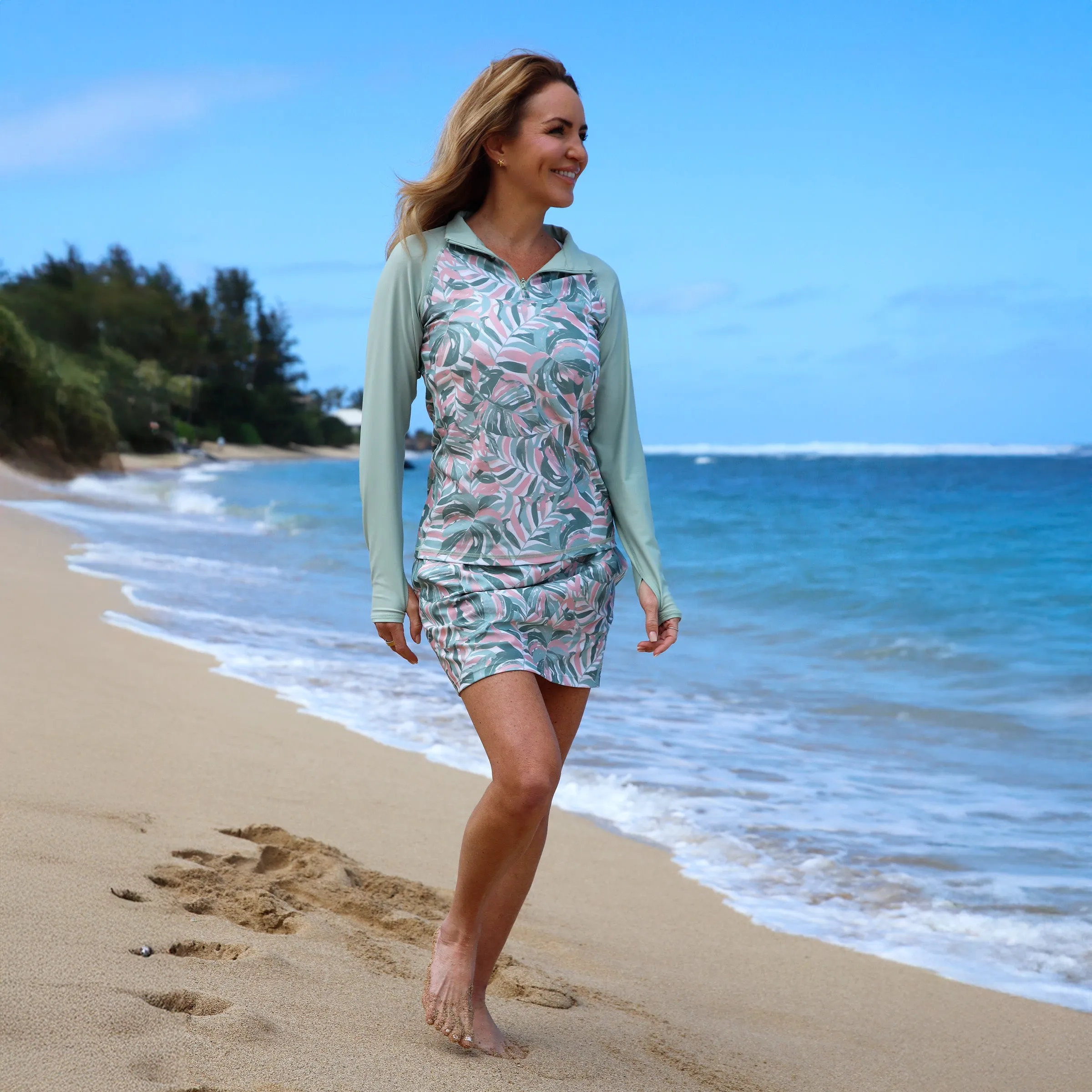 Women's Long Sleeve Quarter Zip Sun & Swim Shirt