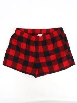 Women's Plaid Sleepwear Short,Red