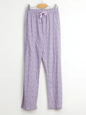 Women's Printed Sleepwear Pants,Light Purple